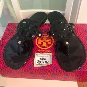 Tory Burch Black Patent Miller Sandals